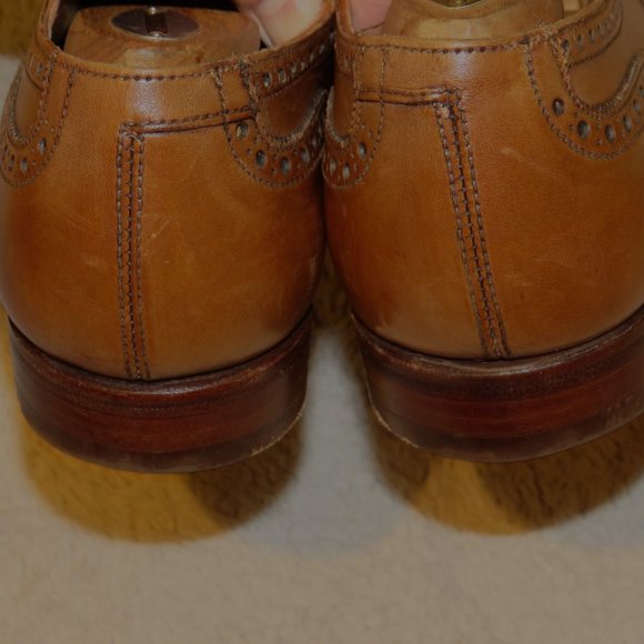 Paul Stuart Prestige Hoyt x C&J Hand Grade Tan Antique Calf Full Brogue 8.5E US - Picture 7 of 10